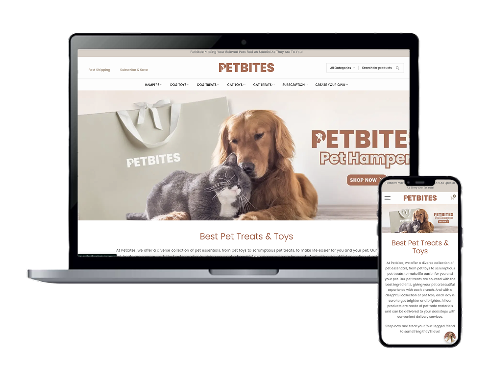 Petbites Australia - Shopify Pet Food & Accessories E-Commerce Store